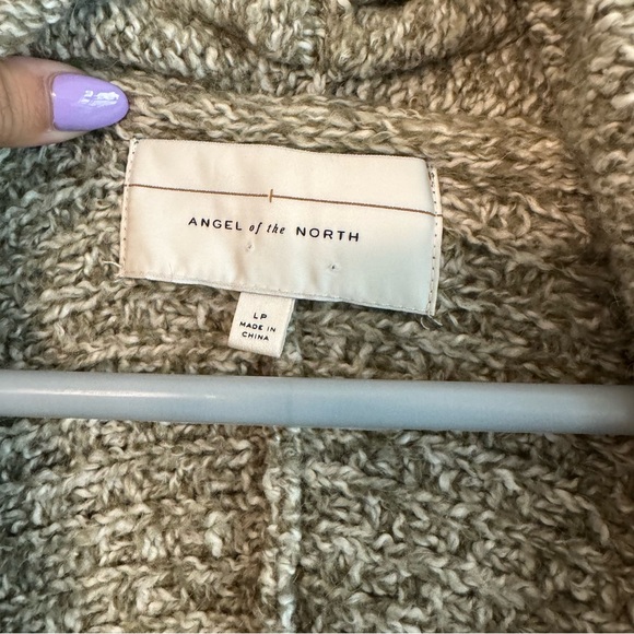 Anthro Angel of the North Cozy Green Plush Cardigan Sweater Petite Large - Picture 6 of 6